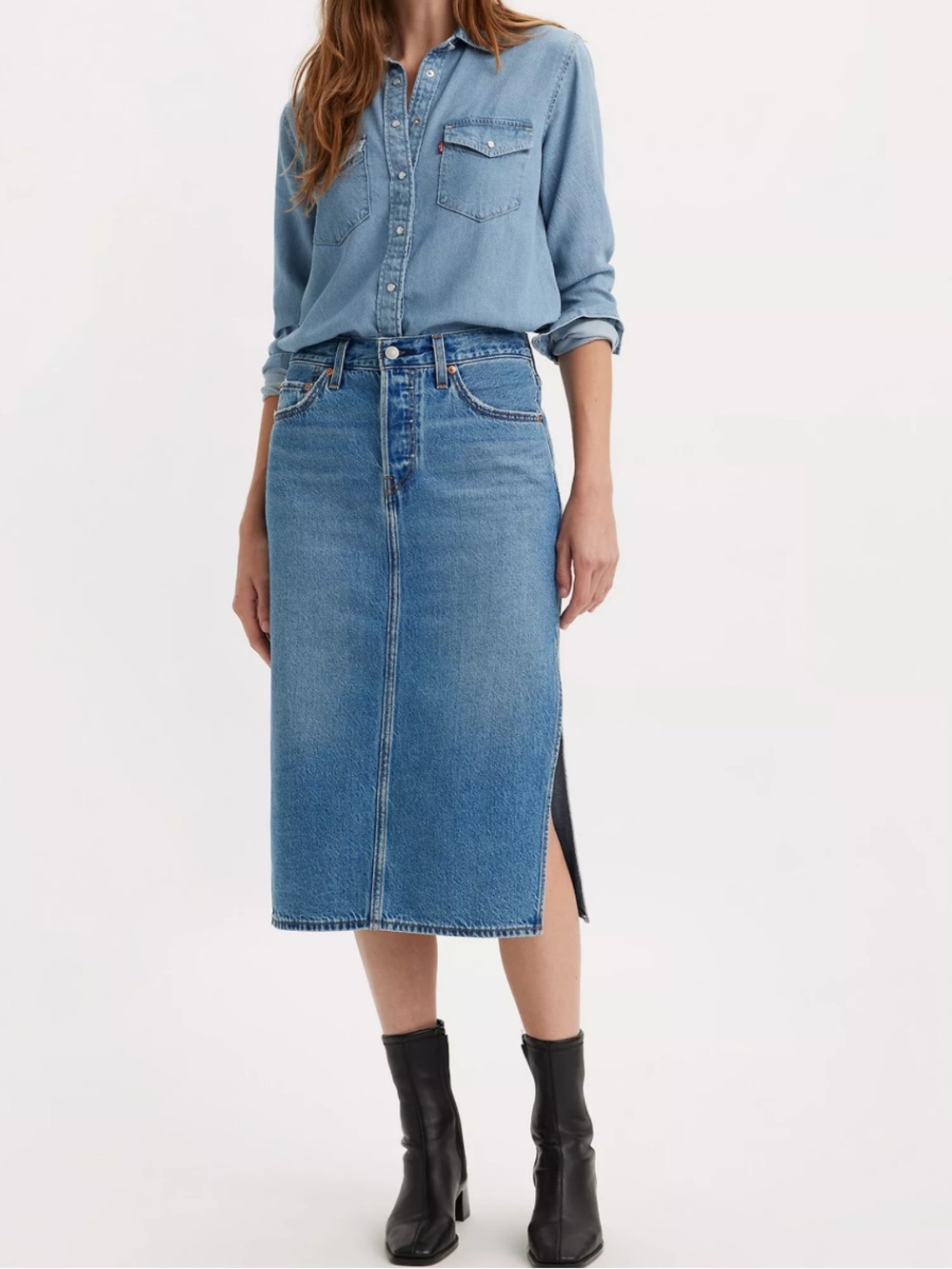 Levi Jean Midi Skirt